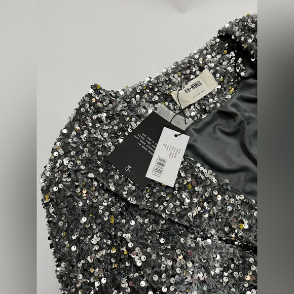 NWT - gorgeous sequin 4th + Reckless silver long sleeve mini dress - size M - Picture 10 of 16